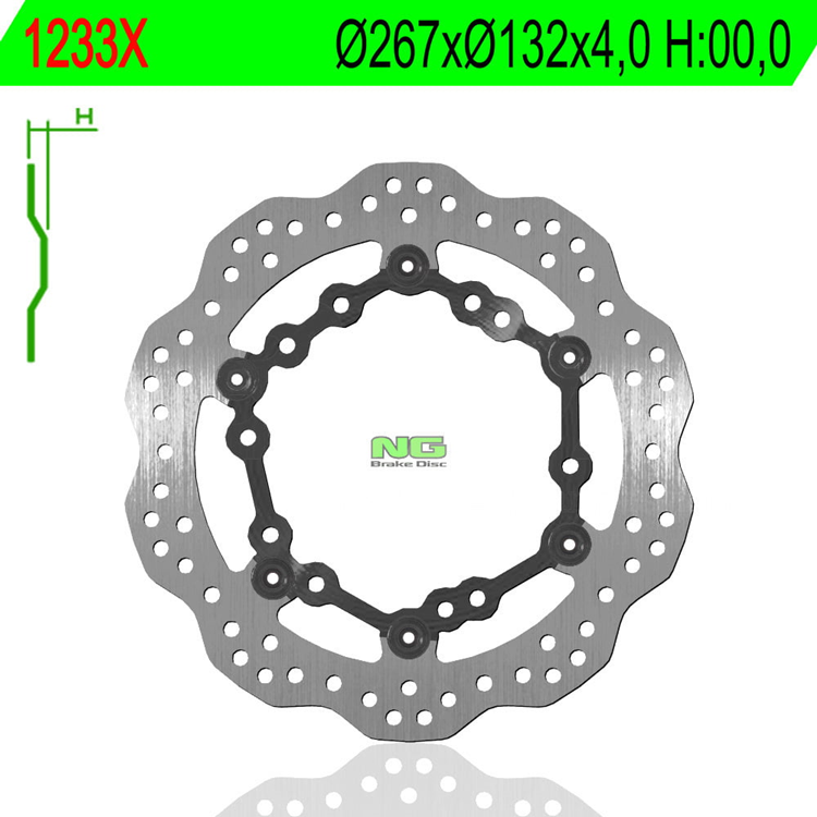 DISCO FRENO MOTO NG 1233X 267X132X4